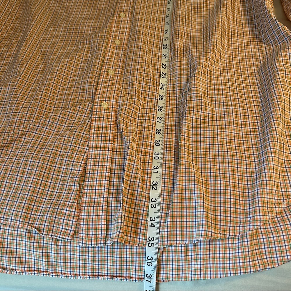 Ralph Lauren Classic Fit Shirt Mens 3XLT Orange Blue Green Plaid Button Down - Picture 8 of 8